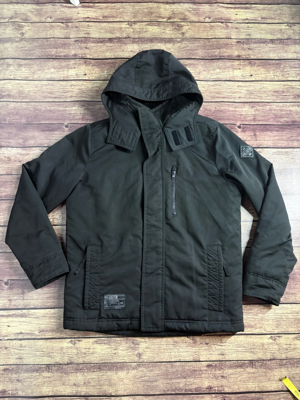Hollister Men's Black Hooded Field Jacket